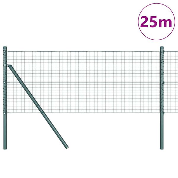 vidaXL Afrasteringspaal Groen 25 x 0,8 m (25 x 25 mm gaas)
