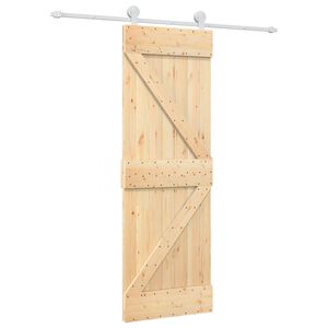 vidaXL Schuifdeur 70 x 210 cm Massief Grenenhout (Niet-Behandeld)
