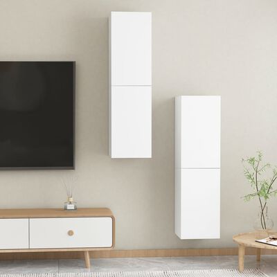 vidaXL Tv-meubels 2 st 30,5x30x110 cm bewerkt hout wit
