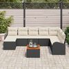 vidaXL Tuin Sofa Set 9 pcs Zwart en wit