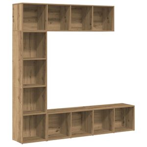 vidaXL Boekenkasten 3 st bewerkt hout artisanaal eikenkleur