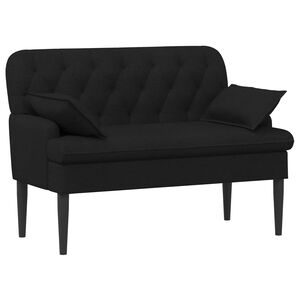 vidaXL Loungebank met knopencomfort Zwart 111 x 68 x 80 cm Stof