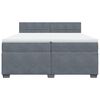 vidaXL Boxspring met matras fluweel donkergrijs 200x200 cm