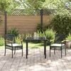 vidaXL Tuin Eetset 3 pcs Zwart poly rattan