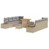 vidaXL Tuin Sofa Set met kussen 11 pcs Beige Poly riet
