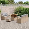 vidaXL Tuin Sofa Set met kussen met opslag 8 pcs Beige en Licht Grijs