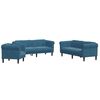 VidaXL 3-delige Loungeset fluweel blauw