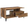 vidaXL Salontafel met lade Oud Hout 90 x 49 x 45 cm Bewerkt hout