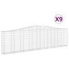 vidaXL Schanskorven 9 st gewelfd 400x30x100/120 cm ijzer