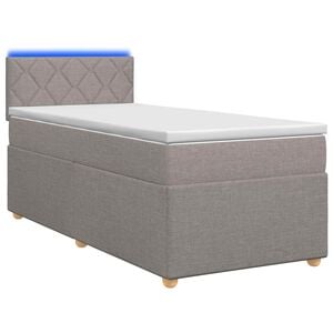 vidaXL Boxspringbed met matras met hoofdeinde Taupe 80 x 200 cm Stof