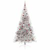 vidaXL Kunstmatig Voorverlicht Kerstboom met 300 LED Zilver 210 cm PET