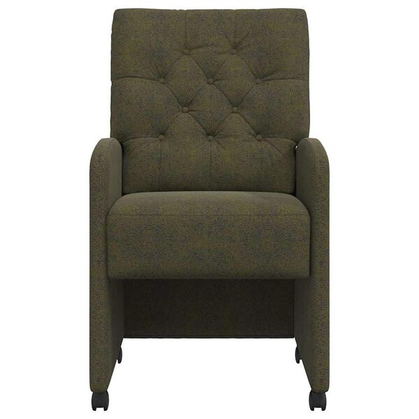 vidaXL Dining Stoelen met Wielen 2 pcs Leger groen 58 x 67 x 97 cm