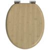 vidaXL Zachte sluit toiletbril Lichte Bamboekleur 44 x 38 cm MDF-plaat