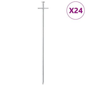 vidaXL Tentharingen 24 st &Oslash;6 mm 29,5 cm gegalvaniseerd staal