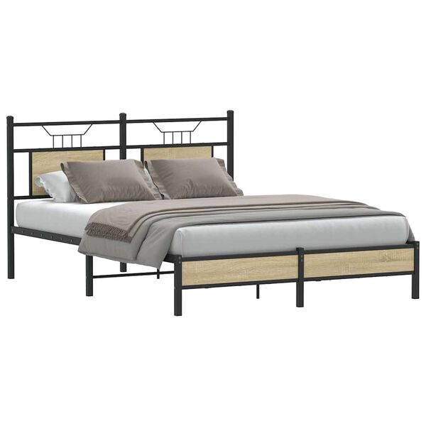 vidaXL Bedframe zonder matras hout sonoma eikenkleurig 140x190 cm