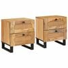 vidaXL Nachtkastje 2 st Naturel 40 x 33 x 46 cm Massief Mango Hout