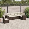 vidaXL 6-delige Loungeset met kussens poly rattan bruin