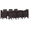 vidaXL Tuin eettafelset 9 st Bruin Polypropyleen