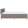 vidaXL Boxspringbed met matras met hoofdeinde Taupe 200 x 200 cm Stof