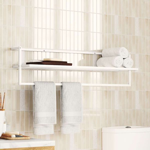 vidaXL Handdoekenrek 95x25x22 cm ijzer wit