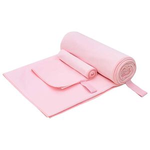vidaXL Set van Sporthanddoeken 2 pcs Roze Stof