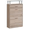 vidaXL Schoenenkast met lade en glazen bovenschap eiken-look