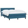 vidaXL Boxspring met matras fluweel donkerblauw 160x220 cm