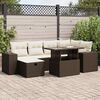vidaXL 8-delige Loungeset met kussens poly rattan bruin