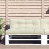 vidaXL Palletkussen 120x40x12 cm stof crèmekleurig