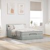 vidaXL Ottoman bed met matras en LED's 140x200cm fluweel lichtgrijs