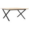 vidaXL Salontafel X-frame 80x80x45 cm massief grenenhout en staal