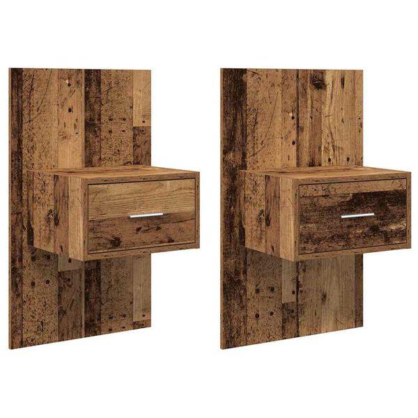 vidaXL Nachtkastje 2 pcs Oudhout 50 x 32,5 x 80cm Bewerkt hout