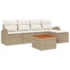 vidaXL Tuinbankenset 6 st Beige poly rattan