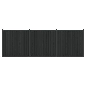vidaXL Hekpaneel 3 st 530 x 186,5 cm WPC en Aluminium Zwart