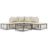 vidaXL 6-delige Loungeset met kussens poly rattan antracietkleurig