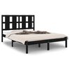 vidaXL Bedframe massief hout zwart 135x190 cm