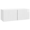 vidaXL Wandbeugel TV-kast Hoogglans Wit 78,5 x 31 x 30 cm Bewerkt hout