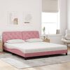 vidaXL Bed met matras fluweel roze 180x200 cm