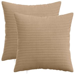 vidaXL Kussensloop 2 pcs HEERLEN Bruin 30 x 30 cm corduroy