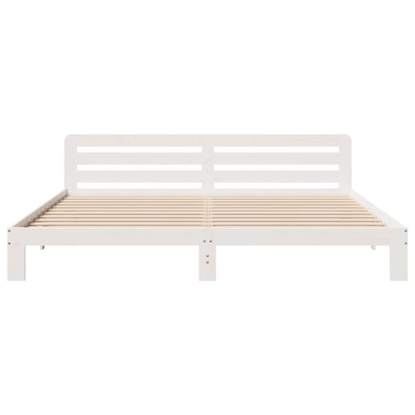 vidaXL Bedframe zonder matras massief grenenhout wit 200x200 cm
