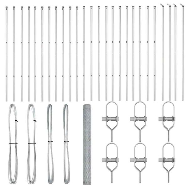 vidaXL Afrasteringspaal Zilver 50 x 1,5 m (25 mm gaas) Staal