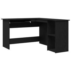 vidaXL Hoekbureau Zwart Eiken 120 x 140 x 75 cm Bewerkt hout
