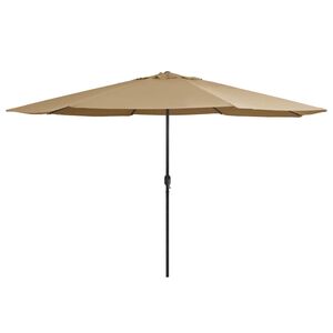vidaXL Parasol met metalen paal 390 cm taupe