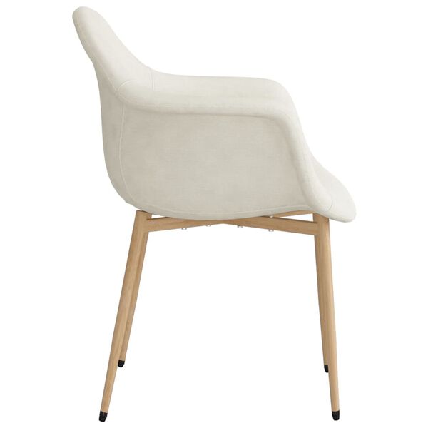 vidaXL Eetkamerstoel stof cr&egrave;mekleurig