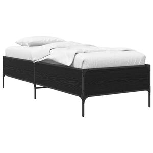 vidaXL Bedframe Zwart eiken 80 x 200 cm Bewerkt hout