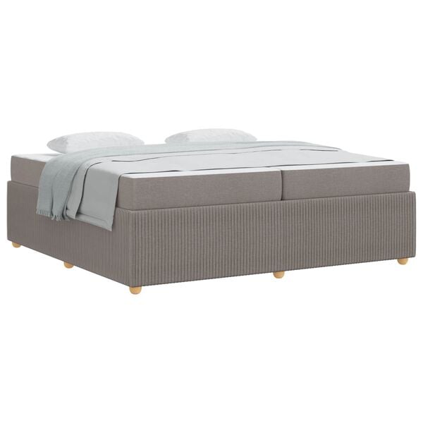 vidaXL Bedframe met matras Taupe 200 x 200 cm Stof