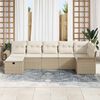 vidaXL Tuin Sofa Set met kussen 7 pcs Beige en Cr&egrave;me poly rattan