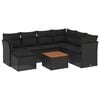 vidaXL 8-delige Loungeset met kussens poly rattan zwart