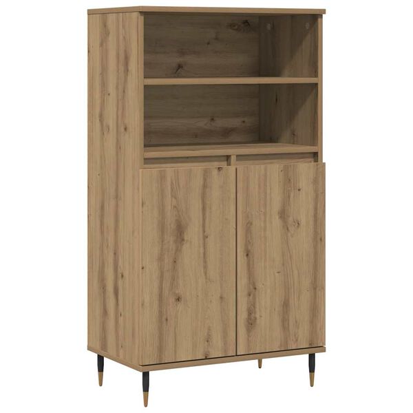 vidaXL Hoge kast 60x36x110 cm bewerkt hout artisanaal eikenkleurig
