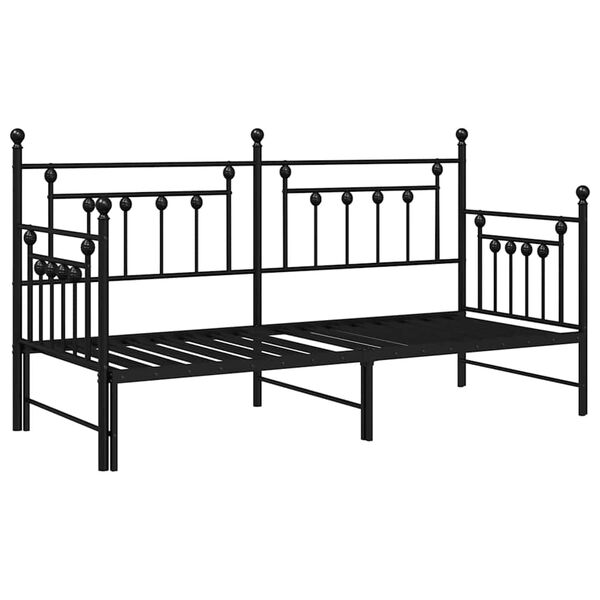 vidaXL Bedframe voor een daybed Zwart 75 x 190 cm Staal